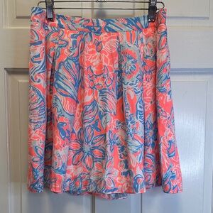 Lilly‎ Pulitzer Tate Size 2 Pink and Blue Floral Skirt